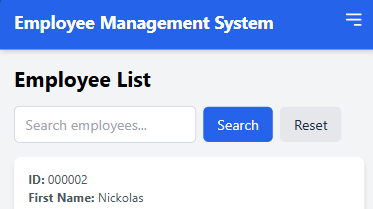 Employee Manager project screenshot