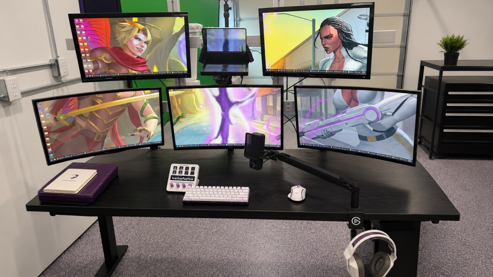 Nickolas Patino's workspace, gaming setup, or creator setup